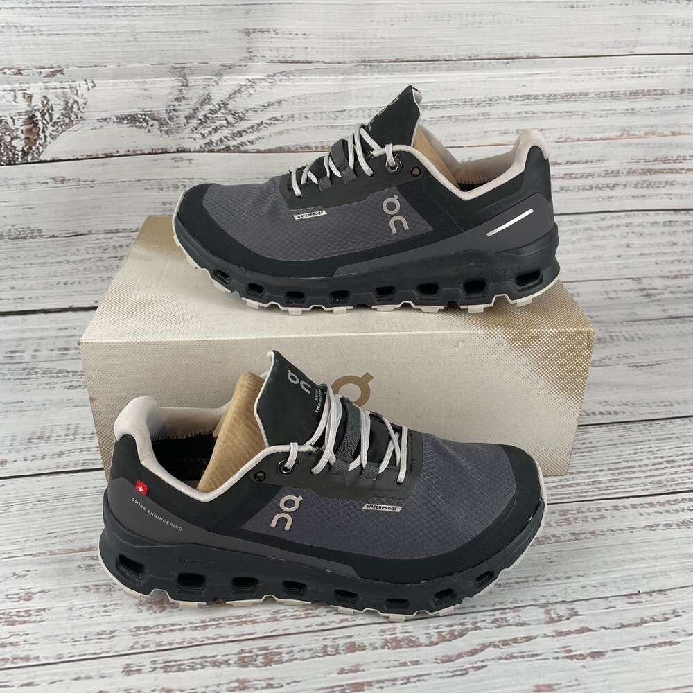On Cloudvista Womens US 6 Trail Running Shoes Waterproof Eclipse Black